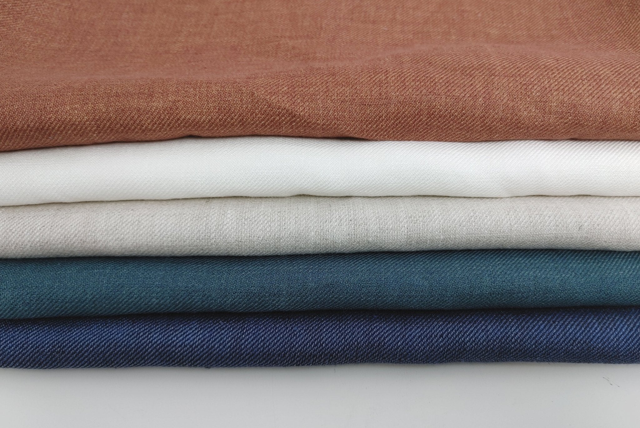 Classic Linen Twill Fabric: 100% Pure Linen, Medium Weight 7490 7615 7254 7255 7256 - The Linen Lab - Green