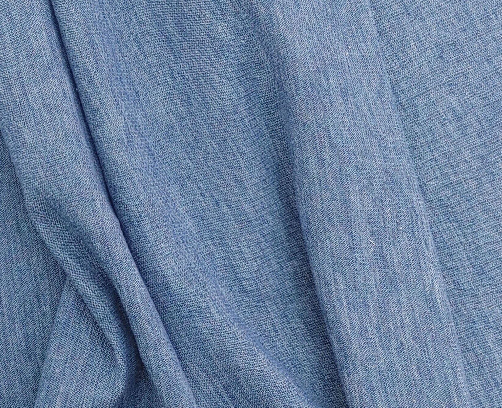 Cool Blue Linen Stretch Fabric 7204 - The Linen Lab - Blue