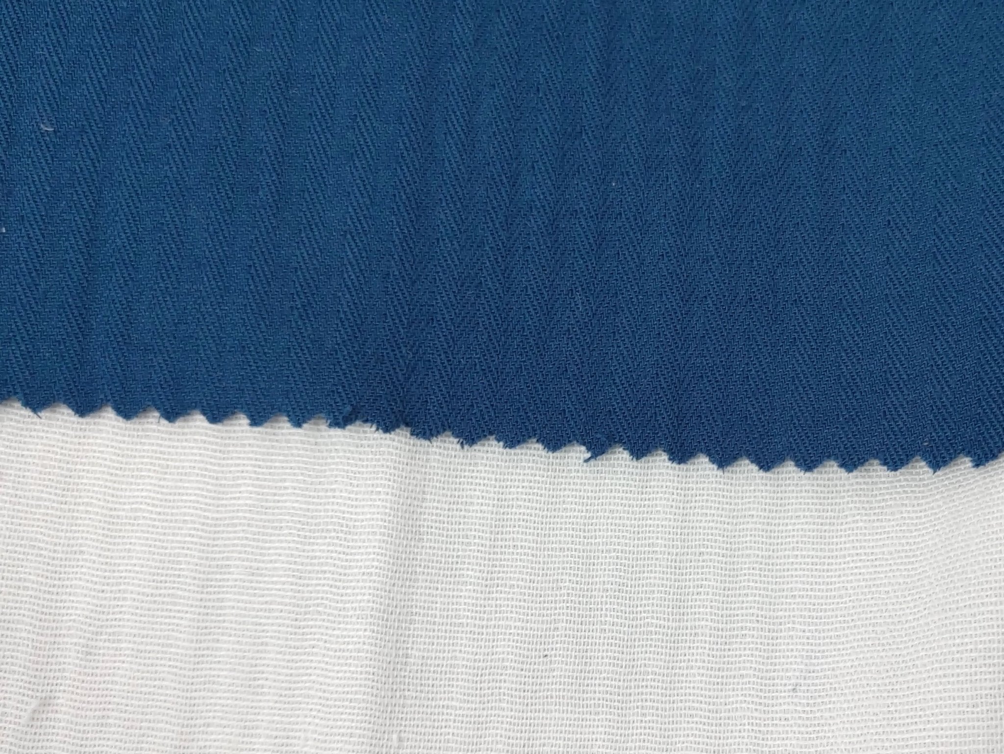 Double-Faced Herringbone Twill: 100% Cotton Fabric 7216 7215 - The Linen Lab - Blue