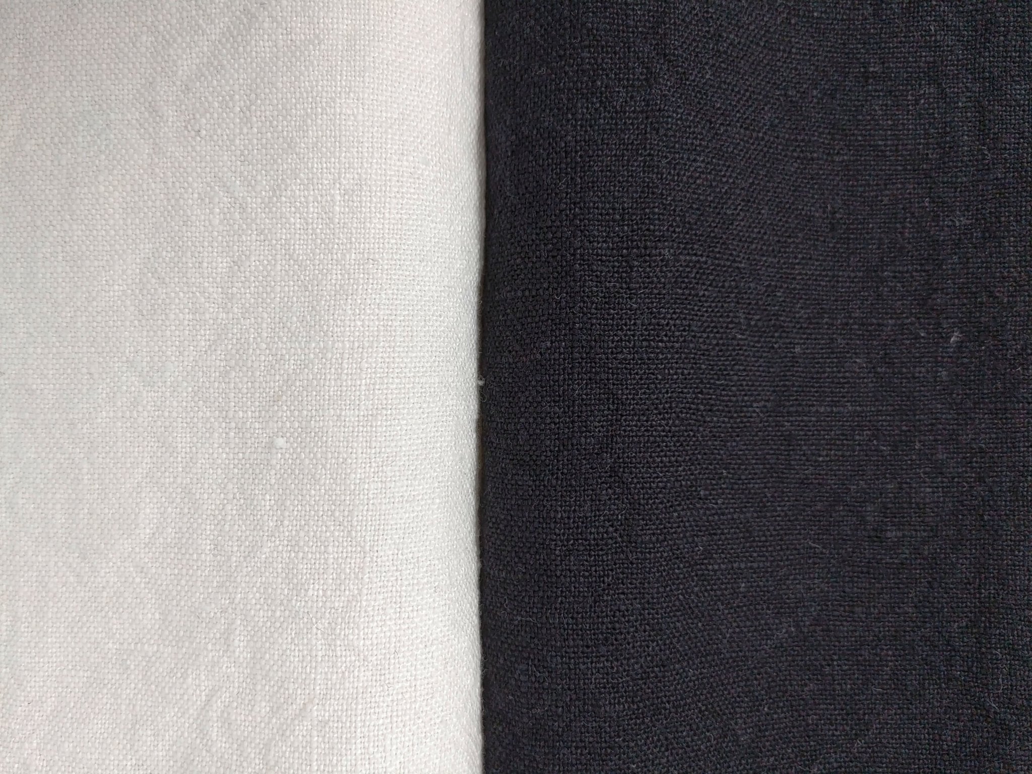 Heavy Weight 100% Linen Fabric - High Twisted 6s, White and Black Colors for Timeless Projects 4663 4966 - The Linen Lab - White