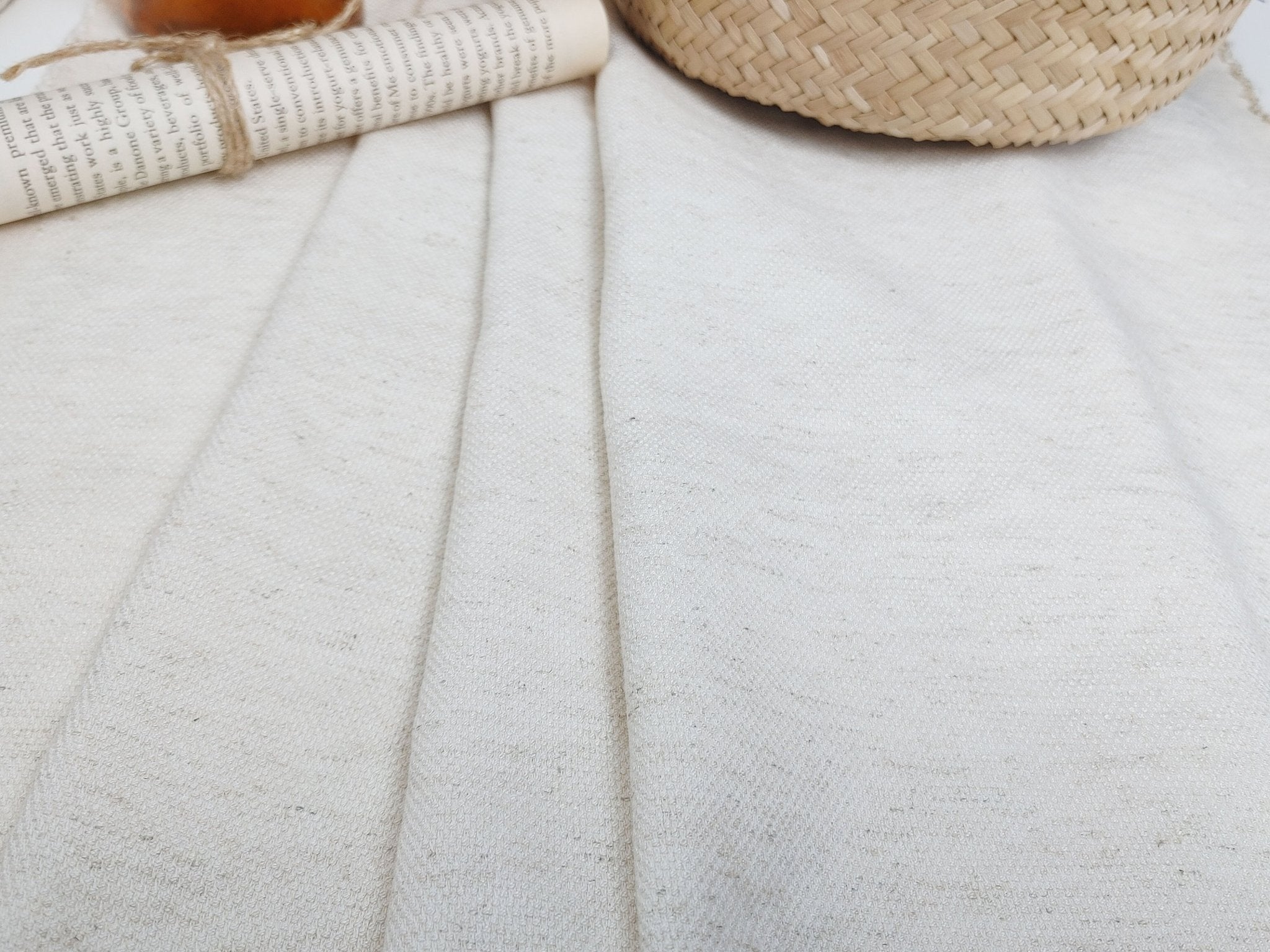 Heavy Weight Linen Rayon Stretch Fabric with Dobby Weave and Excellent Drape 6317 6414 6874 7229 - The Linen Lab - Natural(Light)