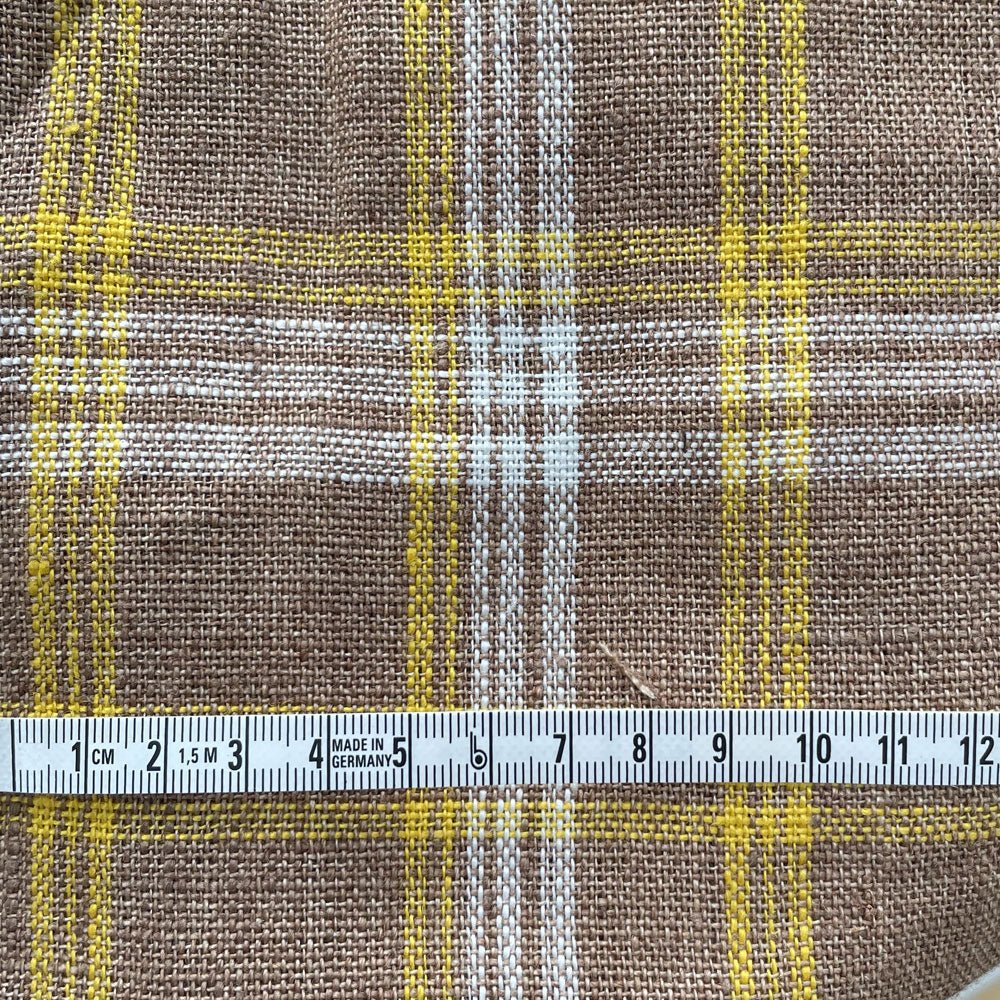 Heavy Weight Tartan Check Plaid Fabric (6749) - The Linen Lab - Beige