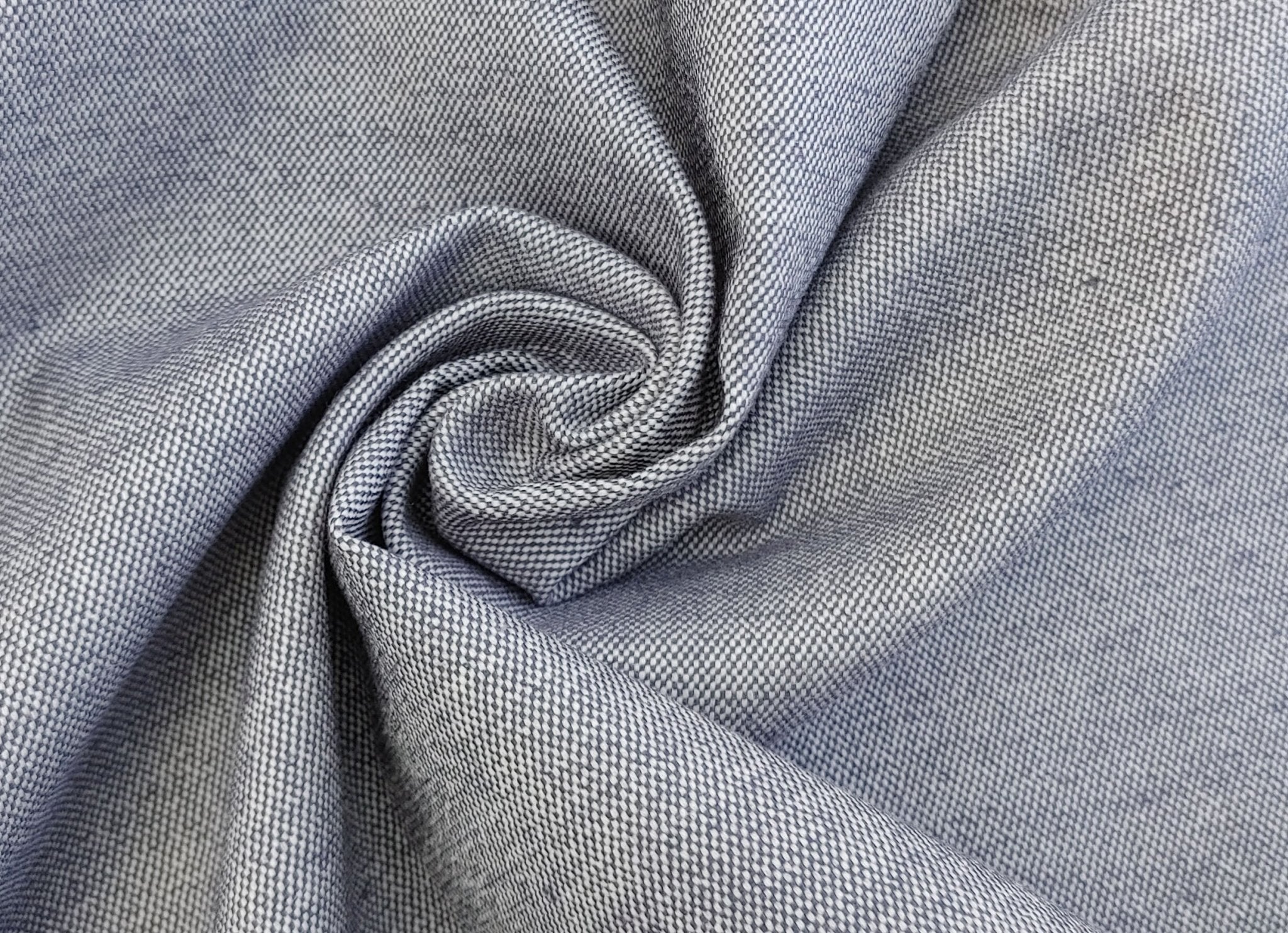 Heavyweight Canvas Chambray Linen Stretch Fabric 3252 - The Linen Lab - Grey