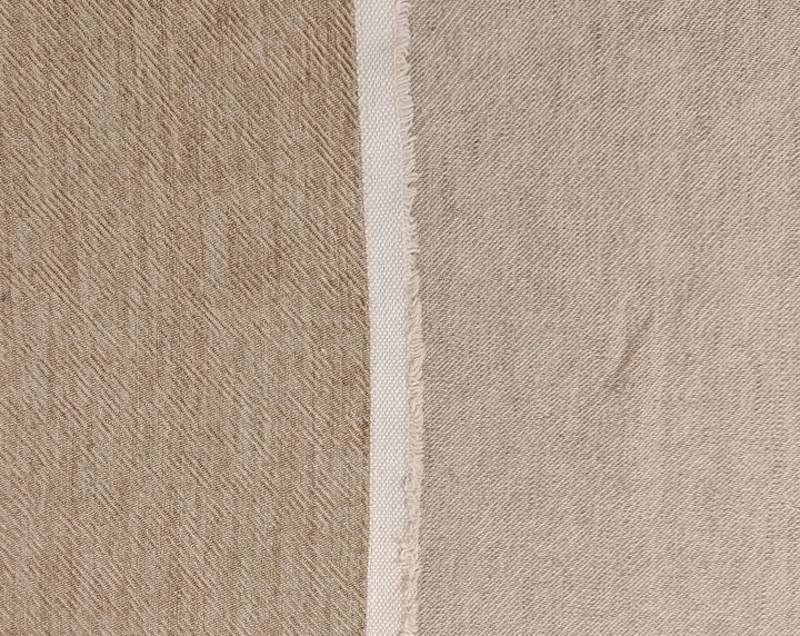 Heavyweight Linen Cotton Twill Fabric with Two-Tone Chambray 7258 7259 7331 7332 - The Linen Lab - Beige