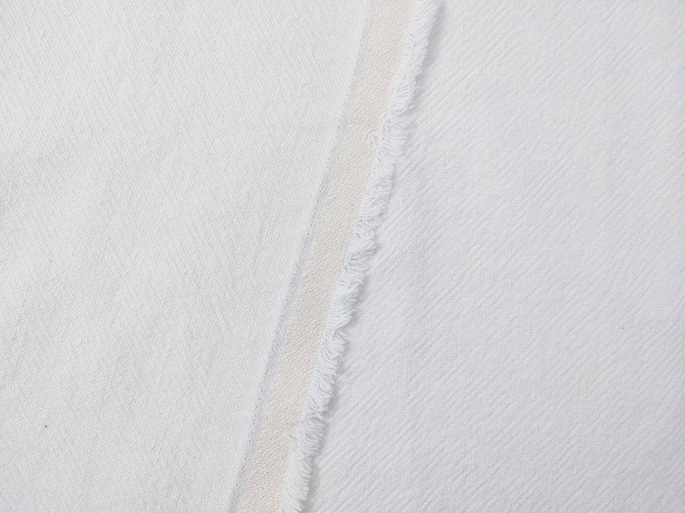 Heavyweight White Linen Cotton Twill Fabric 6814 - The Linen Lab - White