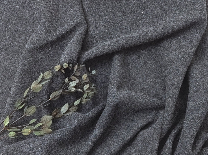 Heritage Blend: Wool Linen HBT Herringbone Twill Fabric 7671 7687 7763 - The Linen Lab - Grey