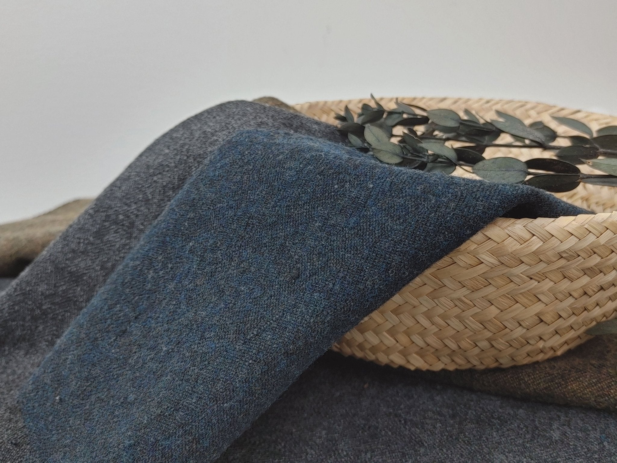 Heritage Blend: Wool Linen HBT Herringbone Twill Fabric 7671 7687 7763 - The Linen Lab - Navy