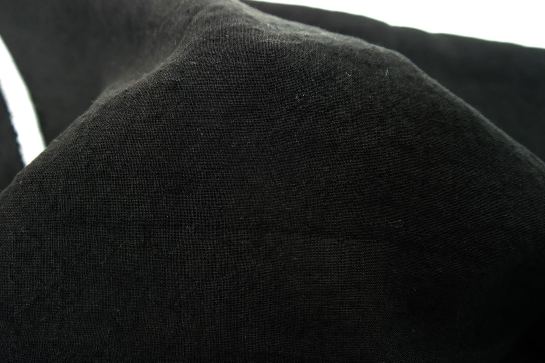 High Twisted 100% Linen Fabric Medium Weight 14S 6220 6600 6366 7369 - The Linen Lab - Black 7369