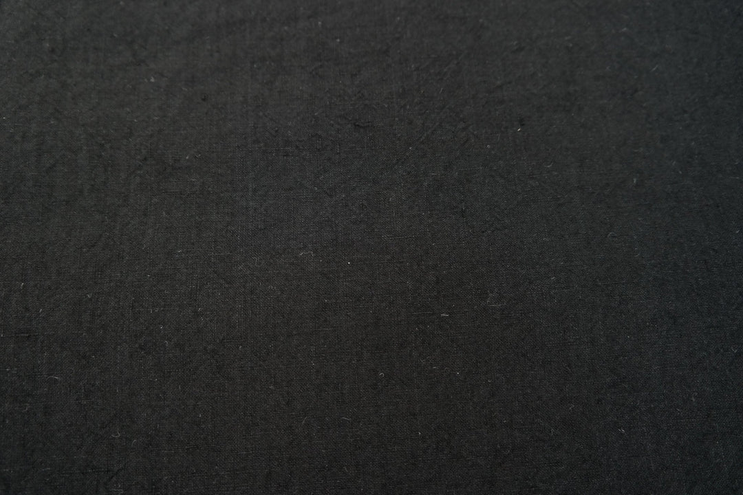 High Twisted 100% Linen Fabric Medium Weight 14S 6220 6600 6366 7369 - The Linen Lab - Black 7369