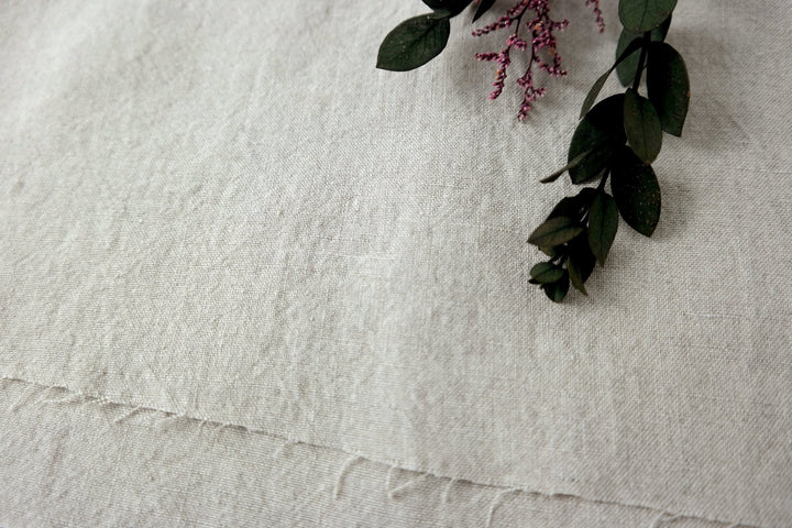 High Twisted 100% Linen Fabric Medium Weight 14S 6220 6600 6366 7369 - The Linen Lab - Natural 6366
