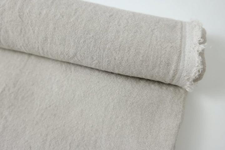 High Twisted 100% Linen Fabric Medium Weight 14S 6220 6600 6366 7369 - The Linen Lab - Ivory 6220