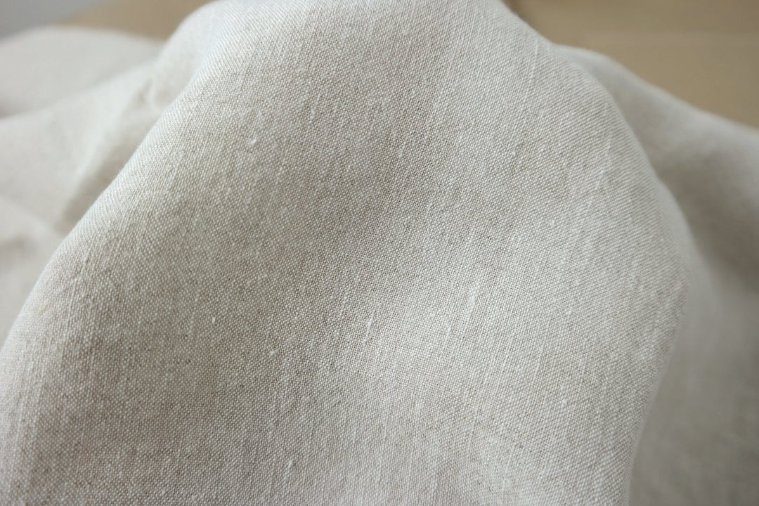 High Twisted 100% Linen Fabric Medium Weight 14S 6220 6600 6366 7369 - The Linen Lab - Natural 6366