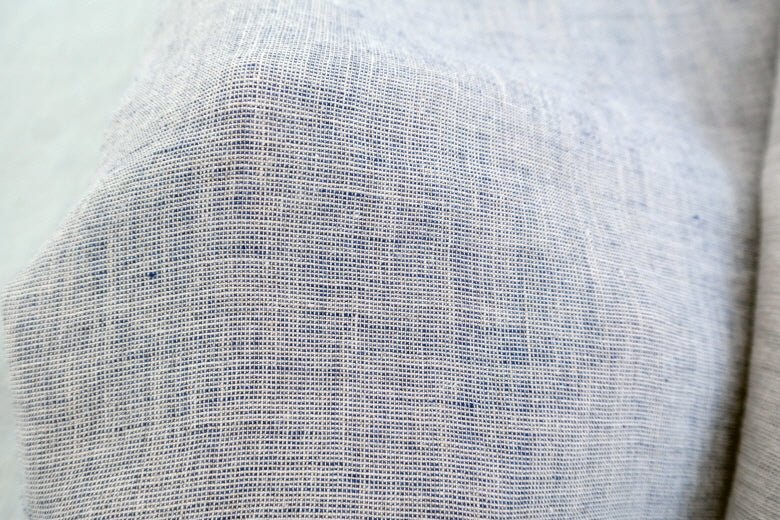 High Twisted Linen Dot Shape Fabric - The Linen Lab - natural