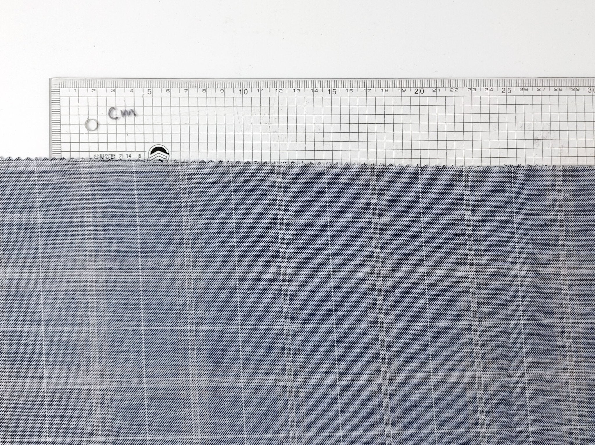 Light-Medium Weight Linen Cotton Twill Fabric with Simple Plaid Pattern 4393 - The Linen Lab - Navy