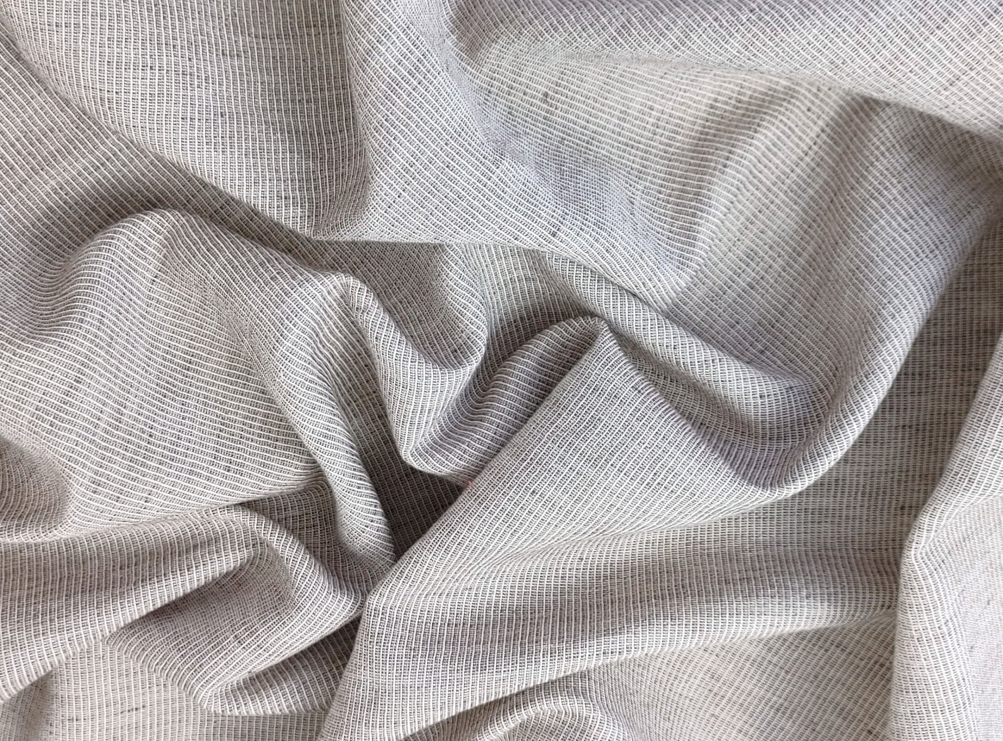 Light Weight Linen Cotton Stripe Fabric with Subtle Wrinkle Effect 7790 7791 7792 7793 7794 - The Linen Lab - Brown