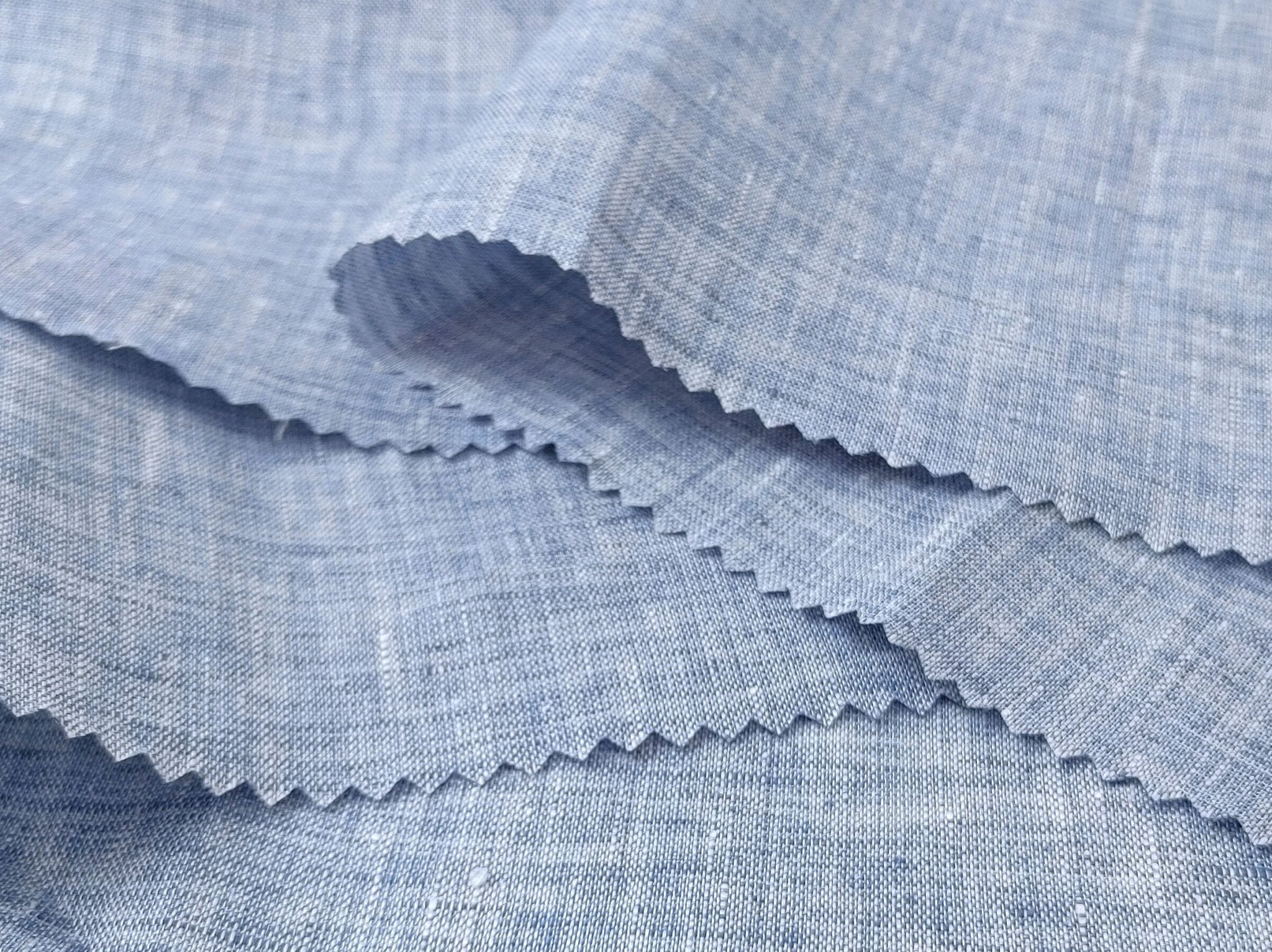 Lightweight 100% Linen Fabric: Two-Tone Chambray Elegance 7632 7746 - The Linen Lab - Mint