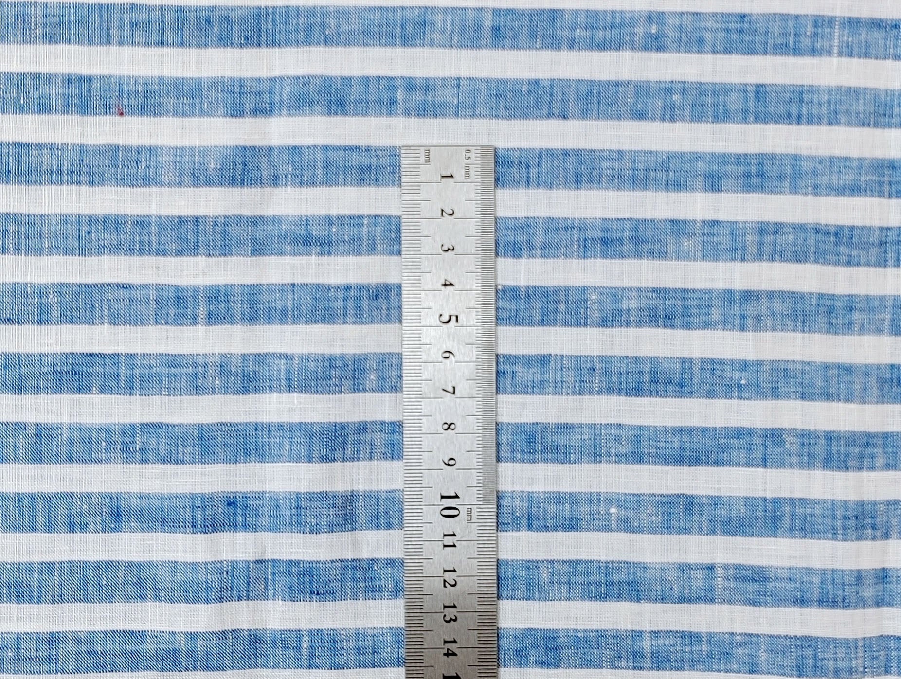 Lightweight Horizontal Stripe 100% Linen Fabric 6807 6808 - The Linen Lab - Blue
