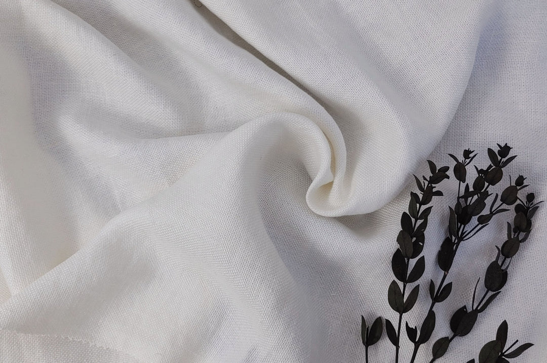 Linen Bamboo Canvas Fabric Heavy Weight 1666 - The Linen Lab - White