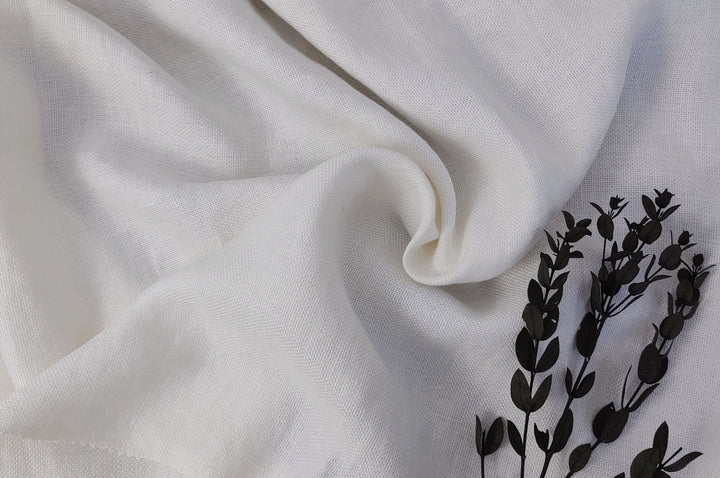 Linen Bamboo Canvas Fabric Heavy Weight 1666 - The Linen Lab - White