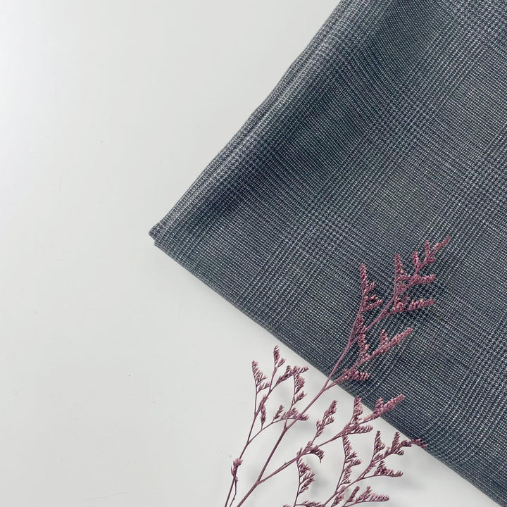 Linen Blend Glossy Fabric 6631 6599 - The Linen Lab - 6599 GREY