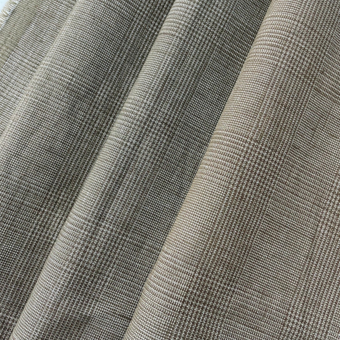 Linen Blend Glossy Fabric 6631 6599 - The Linen Lab - 6631 BROWN