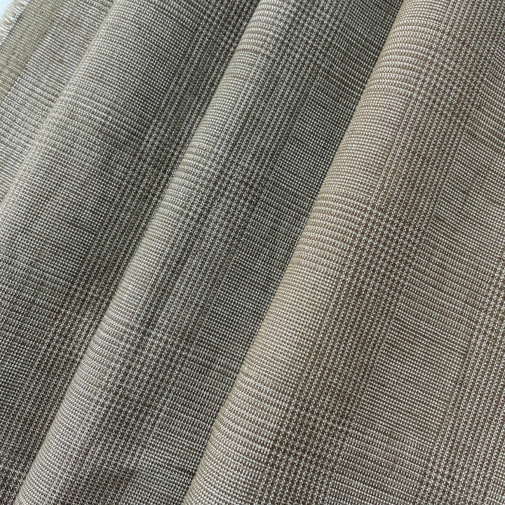 Linen Blend Glossy Fabric 6631 6599 - The Linen Lab - 6631 BROWN