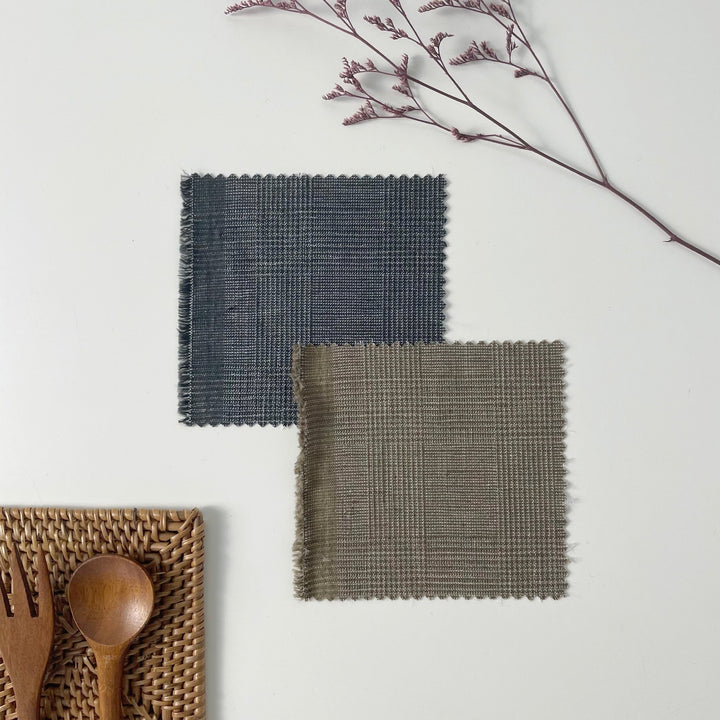 Linen Blend Glossy Fabric 6631 6599 - The Linen Lab - 6631 BROWN