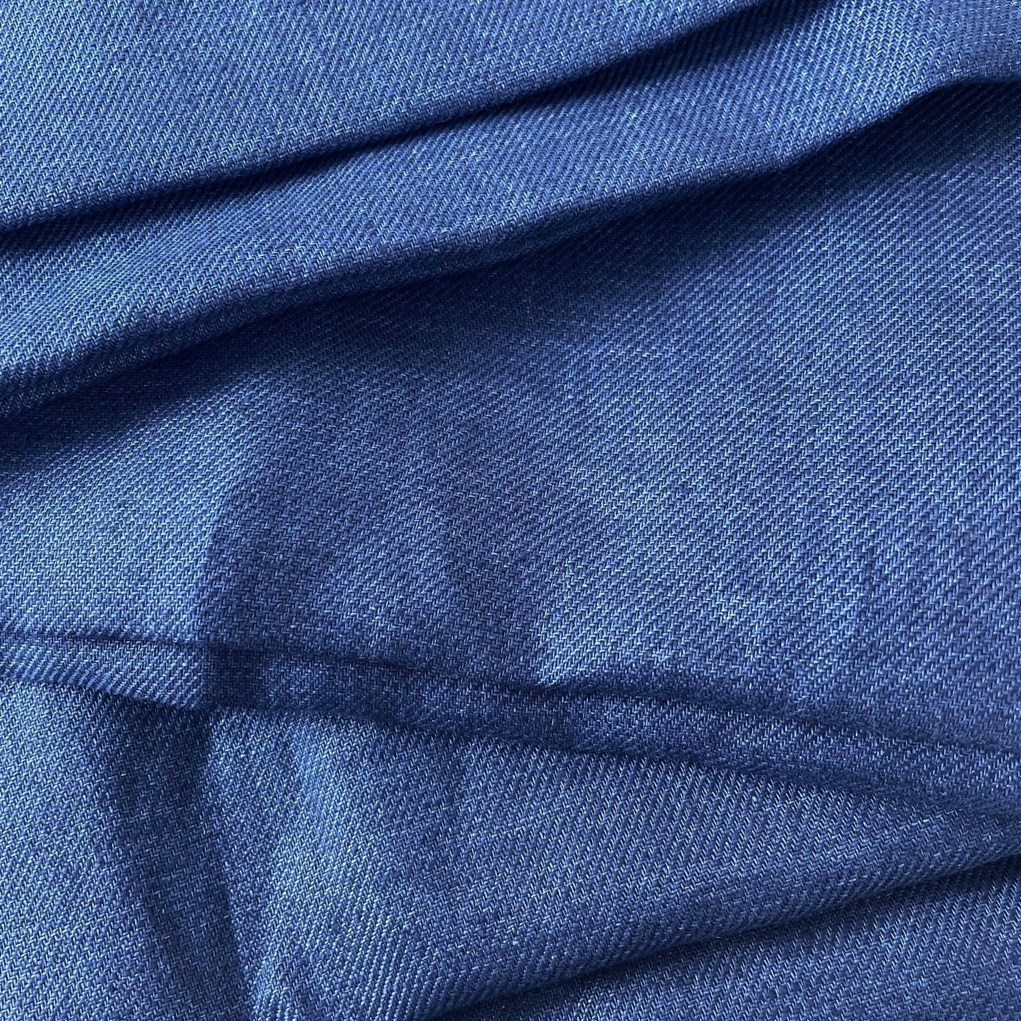Linen Blue Twill Fabric 3943 - The Linen Lab - Blue