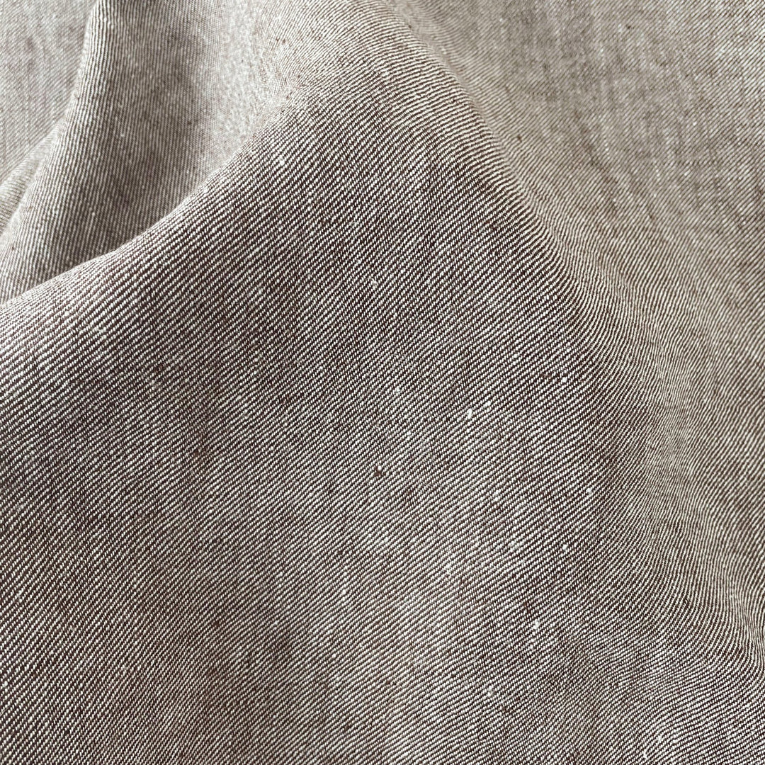 Linen Brown Twill Fabric 4796 - The Linen Lab - Brown