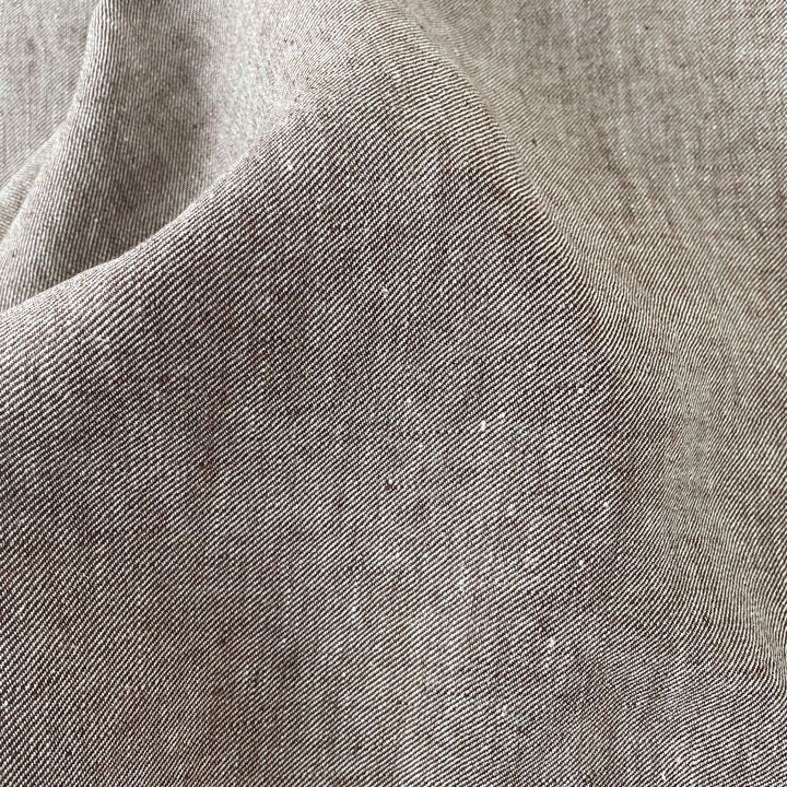 Linen Brown Twill Fabric 4796 - The Linen Lab - Brown