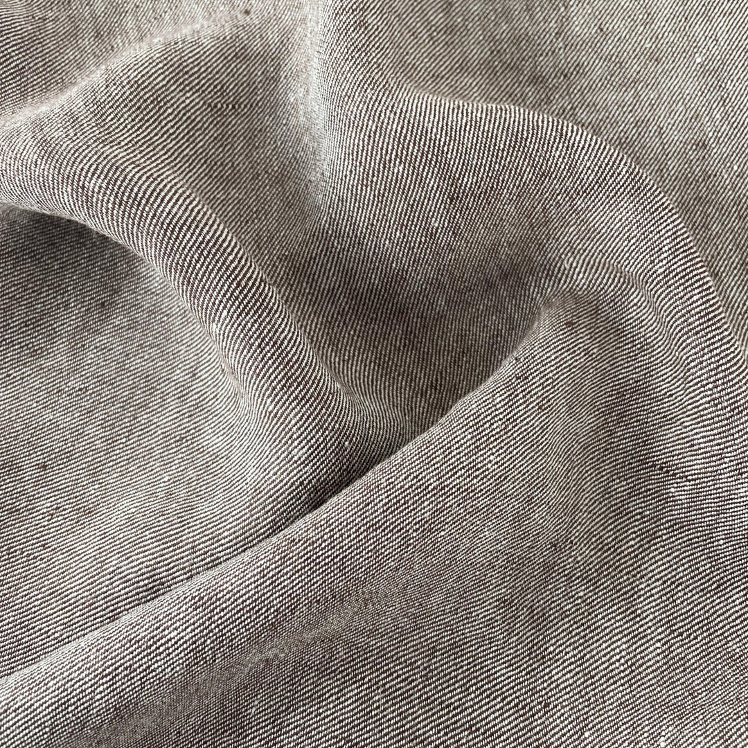 Linen Brown Twill Fabric 4796 - The Linen Lab - Brown