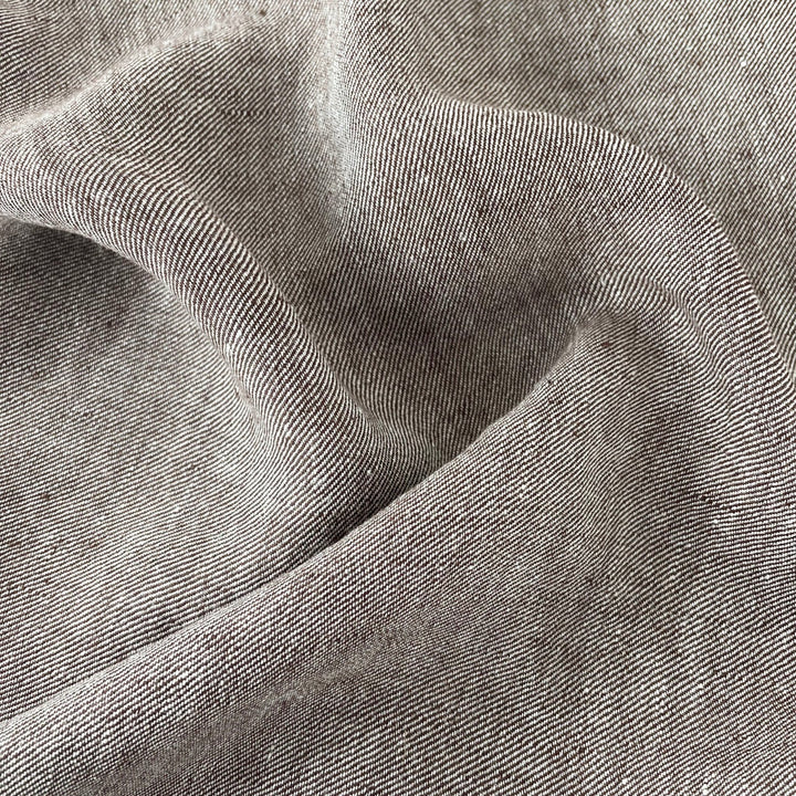 Linen Brown Twill Fabric 4796 - The Linen Lab - Brown