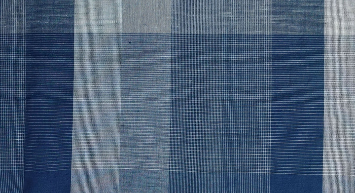 Linen Cotton Blend Fabric Blue Check Harmony 6094 - The Linen Lab - Navy