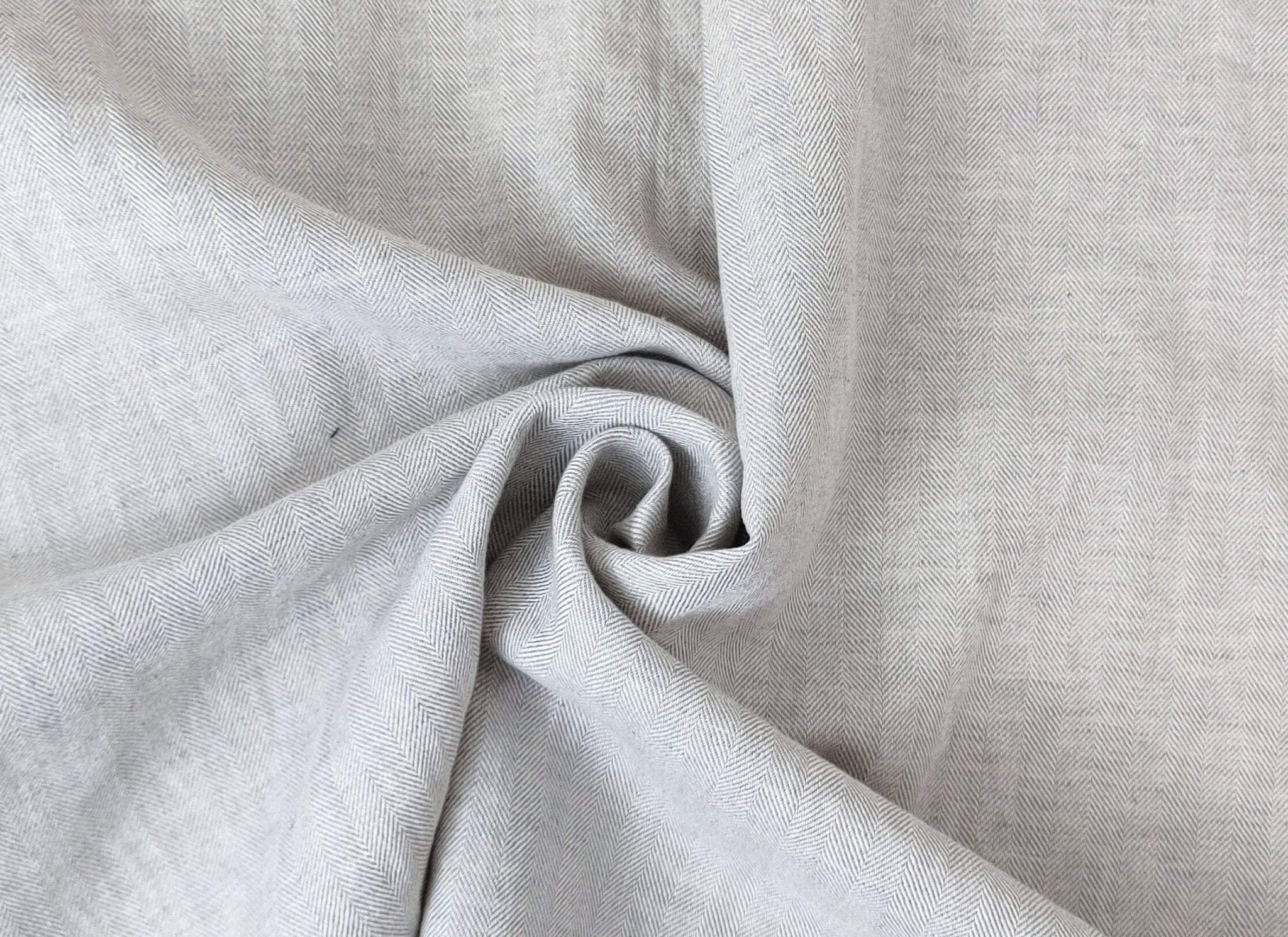 Linen Cotton Chambray Herringbone Twill (HBT) Fabric 7169 7170 7344 - The Linen Lab - Beige(light)
