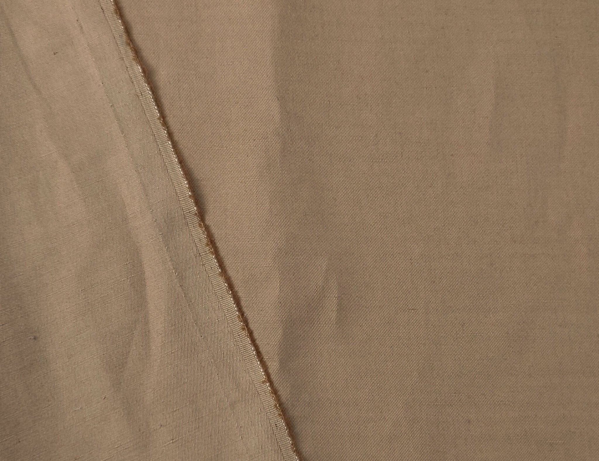 Linen Cotton Compact Twill Solid Fabric 3154 - The Linen Lab - Beige