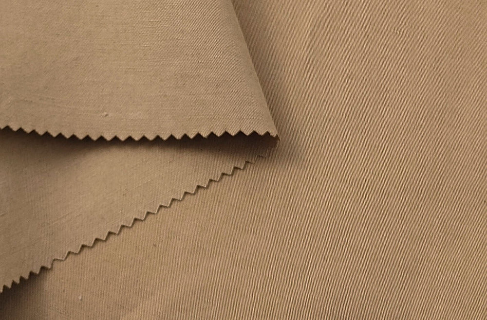 Linen Cotton Compact Twill Solid Fabric 3154 - The Linen Lab - Beige