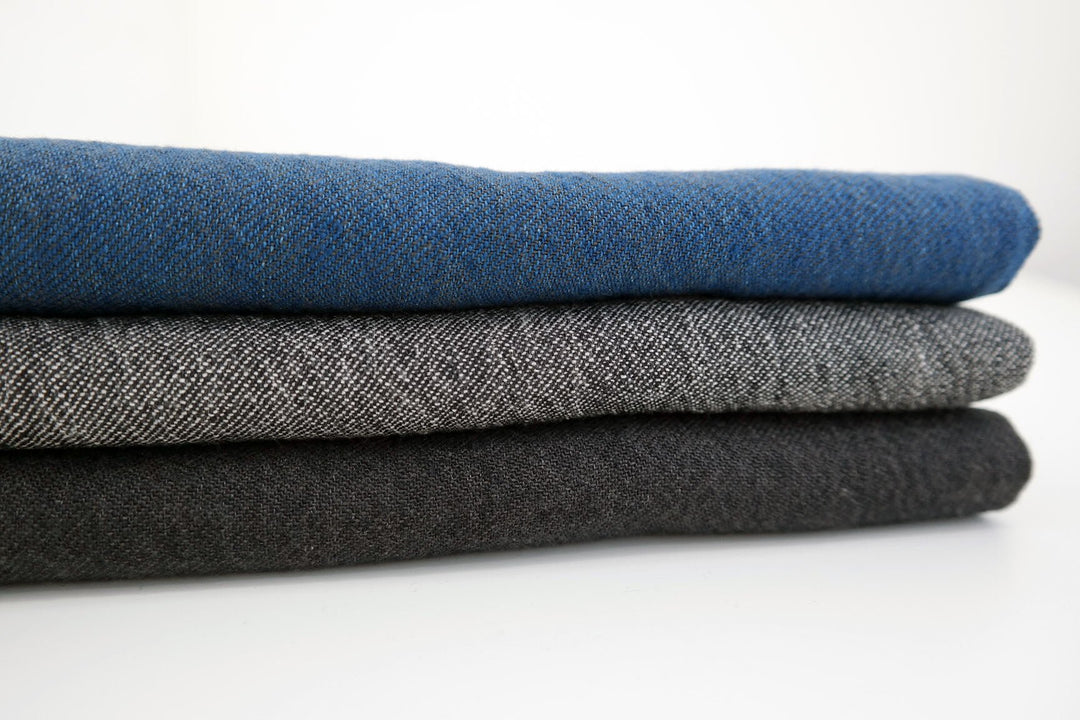 Linen Cotton Denim Twill Fabric (6913 6915 6916 6914) - The Linen Lab - navy