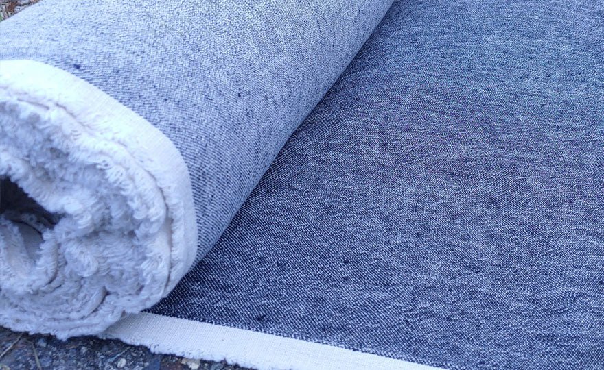 Linen Cotton Denim Twill Fabric (6913 6915 6916 6914) - The Linen Lab - navy