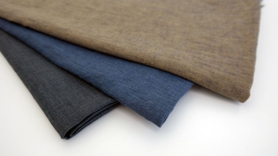 Linen Cotton Denim Twill Fabric (7162 7163 7164) - The Linen Lab - navy