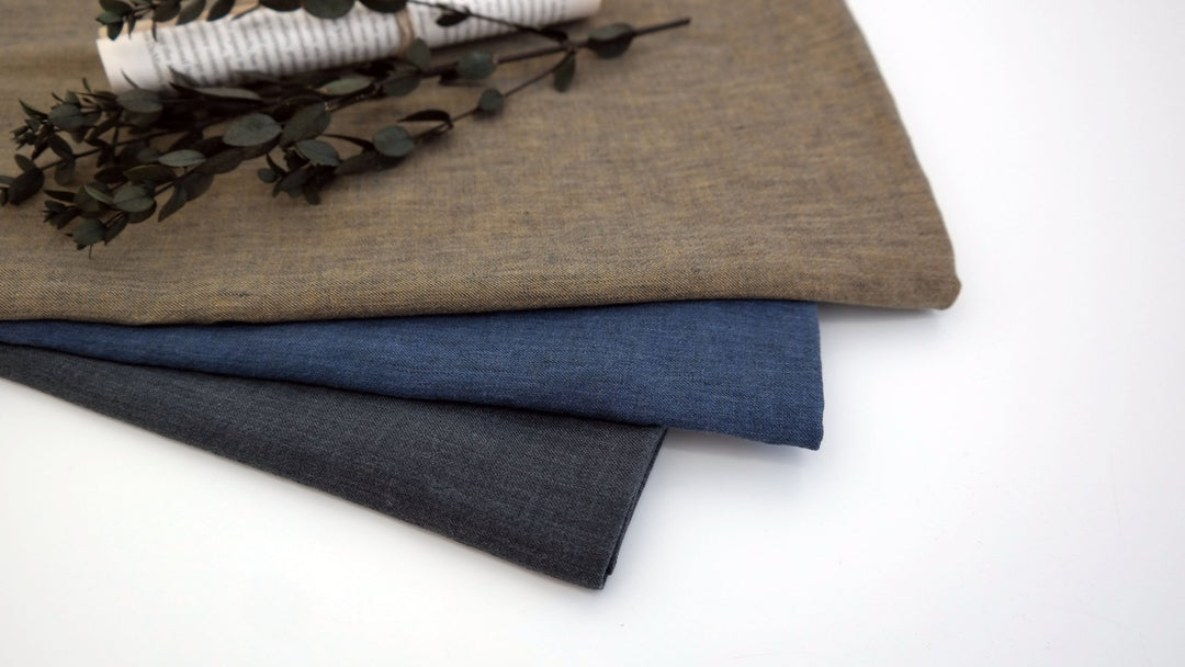 Linen Cotton Denim Twill Fabric (7162 7163 7164) - The Linen Lab - navy
