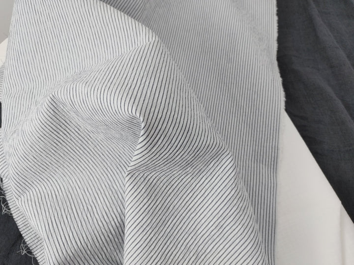 Linen Cotton Double Face Fabric Reversible 2988 - The Linen Lab - Blue