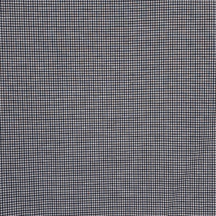 Linen Cotton Gingham Check Fabric (6829) - The Linen Lab - Blue-brown-white