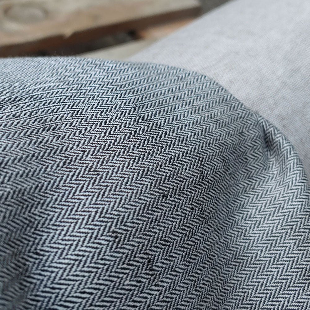 Linen Cotton HBT Chambray Fabric (2750 2417) - The Linen Lab - Grey
