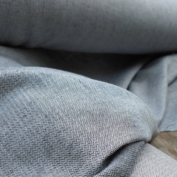 Linen Cotton HBT Chambray Fabric (2750 2417) - The Linen Lab - Grey