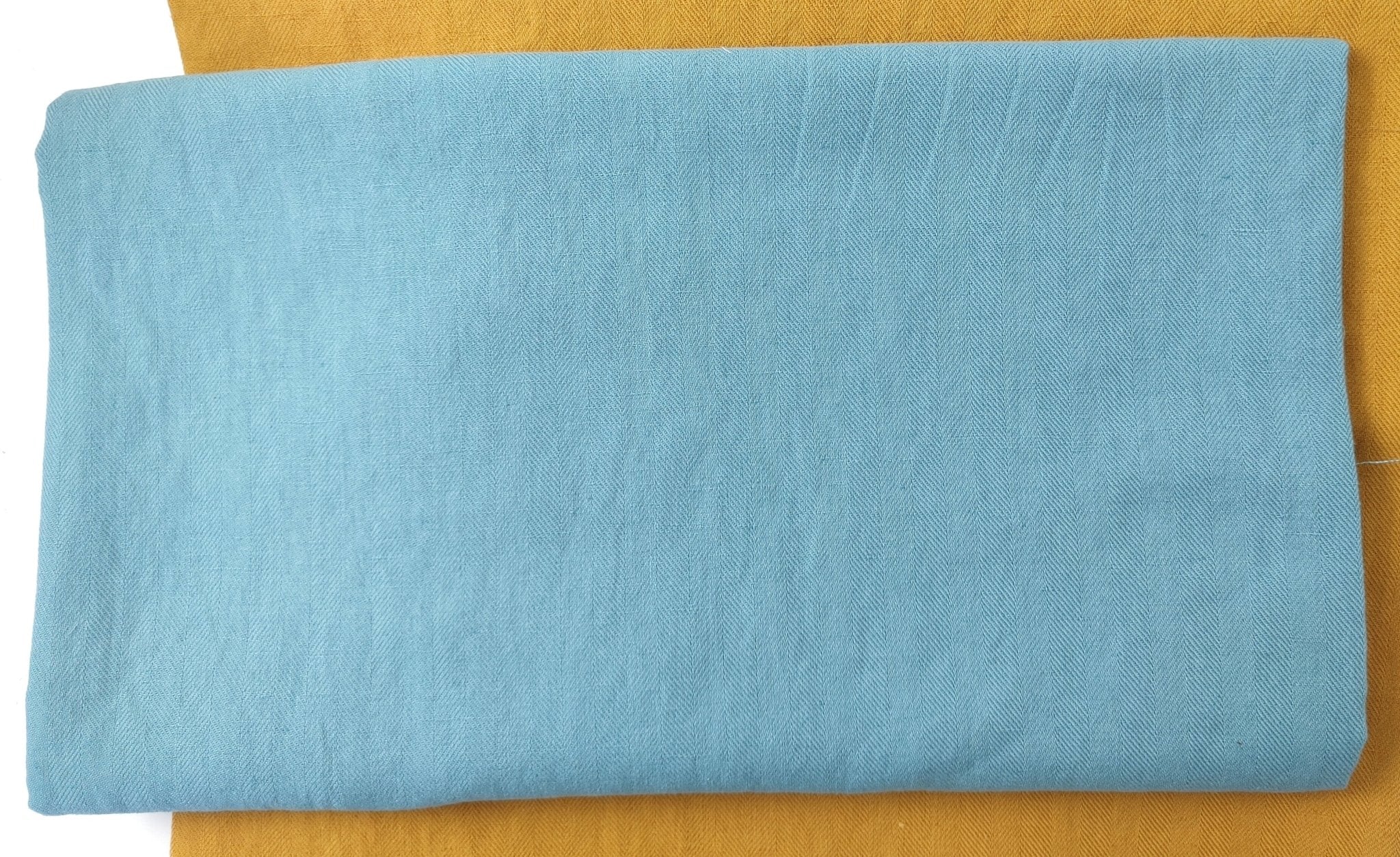 Linen Cotton HBT Herringbone Twill Solid Fabric Medium Weight 6678 6707 6820 7095 7659 7660 7661 - The Linen Lab - Blue