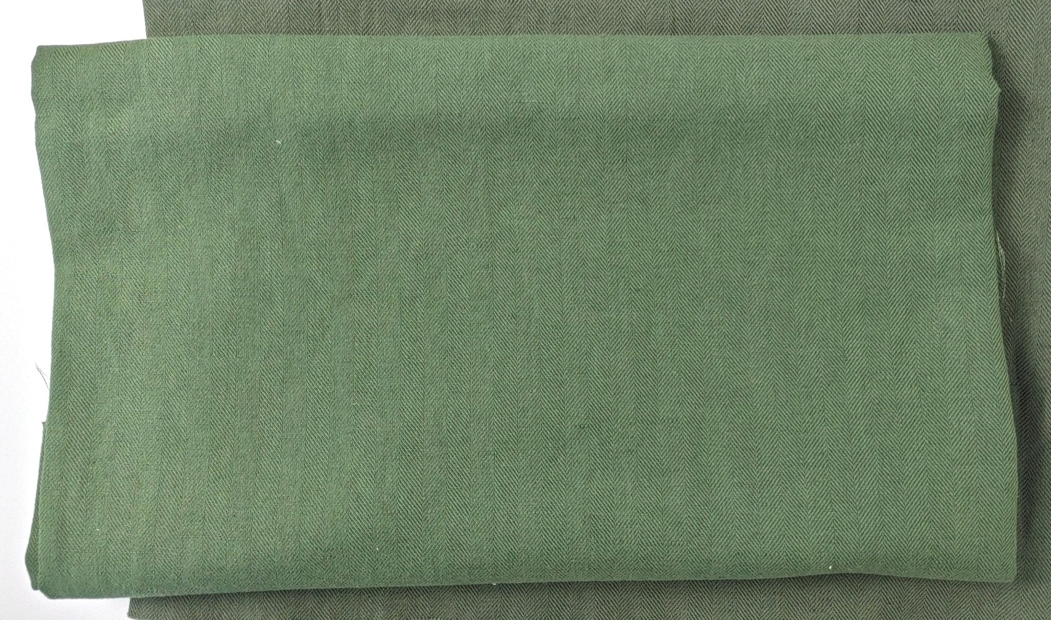Linen Cotton HBT Herringbone Twill Solid Fabric Medium Weight 6678 6707 6820 7095 7659 7660 7661 - The Linen Lab - Green