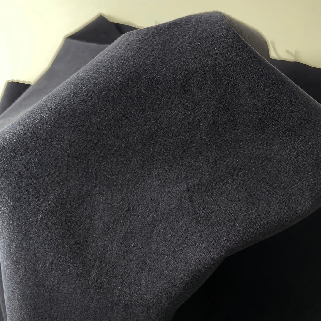 Linen Cotton Nylon Warp Stretch Fabric 7099 7362 7188 - The Linen Lab - Navy