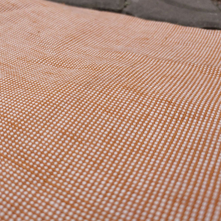 Linen Cotton Orange Dot Fabric (6869) - The Linen Lab - Orange