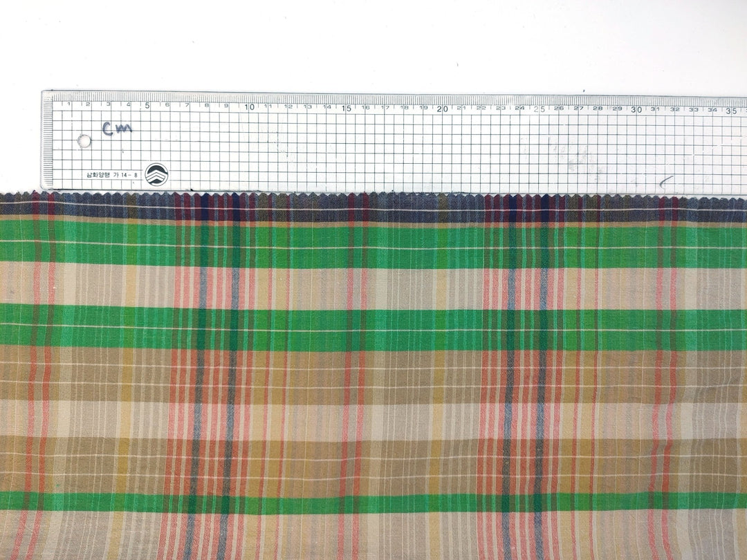 Linen Cotton PU Plaid Fabric with Subtle Wrinkle Charm 7465 7466 7467 - The Linen Lab - Brown