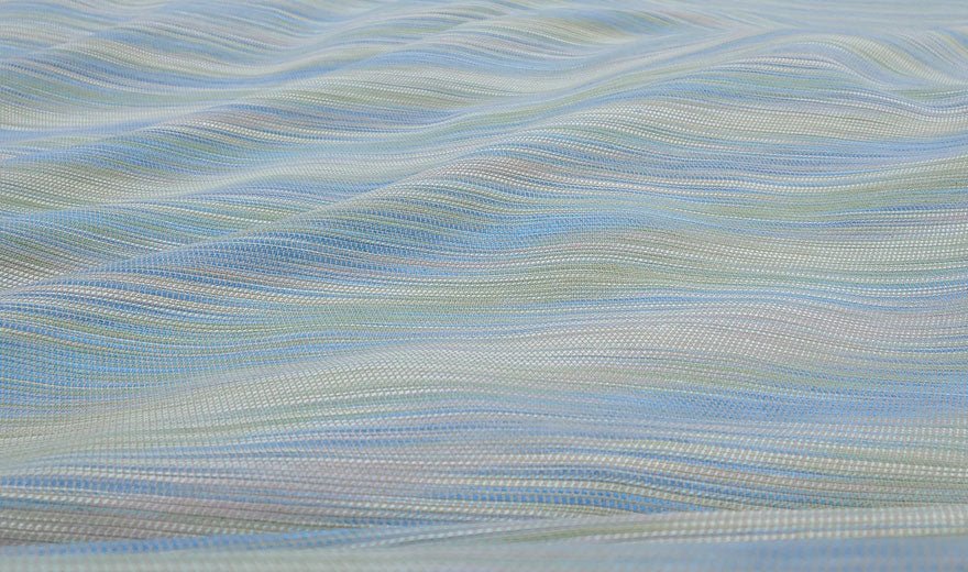 Linen Cotton Rainbow Tweed Fabric (1657) - The Linen Lab - green